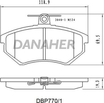 Danaher DBP770/1 - Brake Pad Set, disc brake autospares.lv