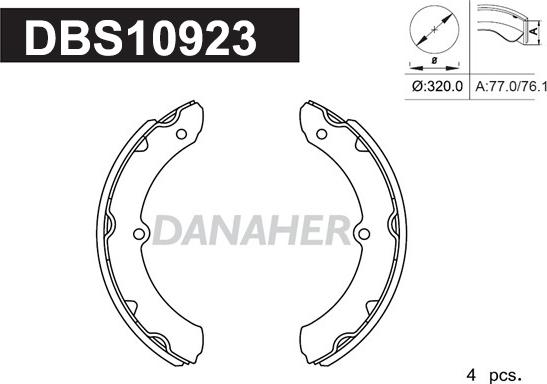 Danaher DBS10923 - Brake Shoe Set autospares.lv