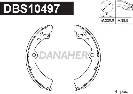 Danaher DBS10497 - Brake Shoe Set autospares.lv