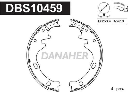 Danaher DBS10459 - Brake Shoe Set autospares.lv