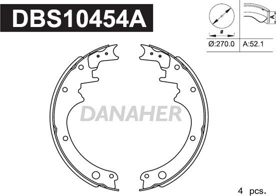 Danaher DBS10454A - Brake Shoe Set autospares.lv