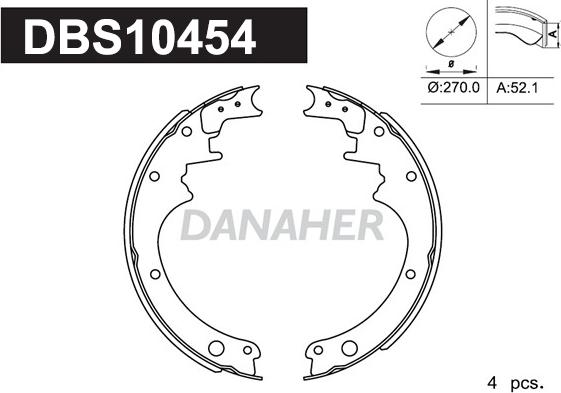 Danaher DBS10454 - Brake Shoe Set autospares.lv