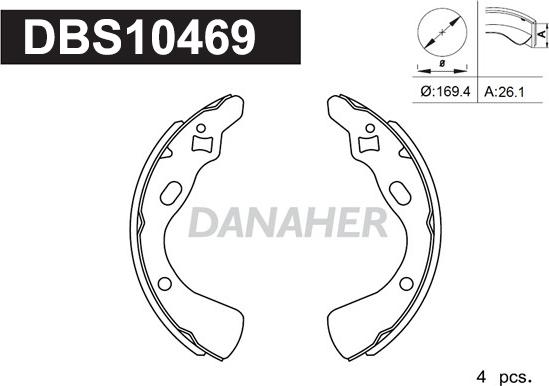 Danaher DBS10469 - Brake Shoe Set autospares.lv