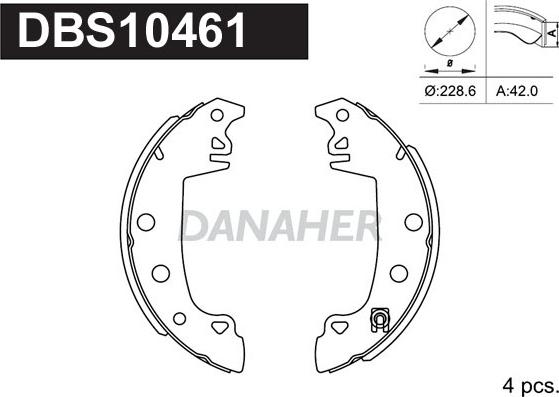 Danaher DBS10461 - Brake Shoe Set autospares.lv