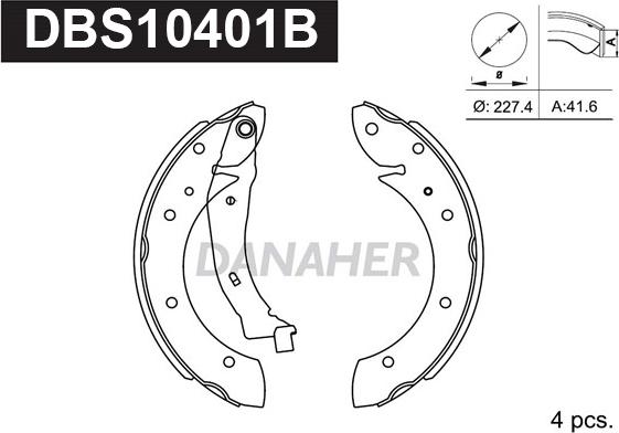 Danaher DBS10401B - Brake Shoe Set autospares.lv