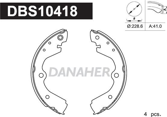 Danaher DBS10418 - Brake Shoe Set autospares.lv