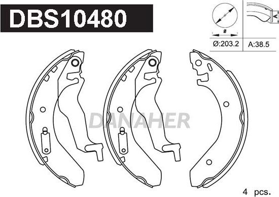 Danaher DBS10480 - Brake Shoe Set autospares.lv