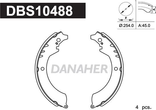 Danaher DBS10488 - Brake Shoe Set autospares.lv