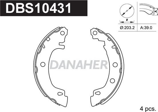 Danaher DBS10431 - Brake Shoe Set autospares.lv