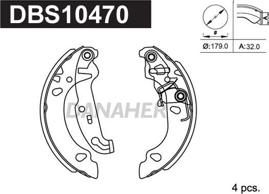 Danaher DBS10470 - Brake Shoe Set autospares.lv