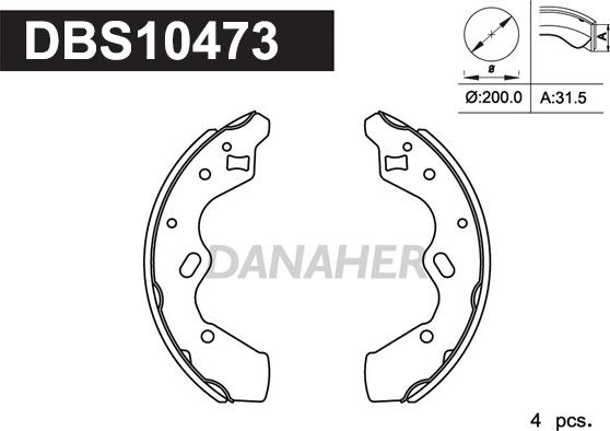 Danaher DBS10473 - Brake Shoe Set autospares.lv