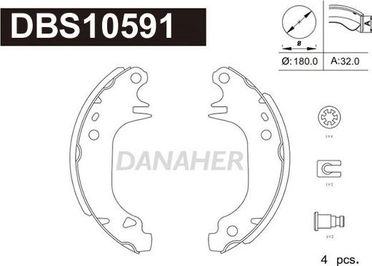 Danaher DBS10591 - Brake Shoe Set autospares.lv
