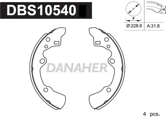 Danaher DBS10540 - Brake Shoe Set autospares.lv