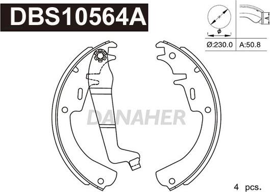 Danaher DBS10564A - Brake Shoe Set autospares.lv