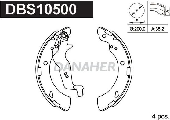 Danaher DBS10500 - Brake Shoe Set autospares.lv