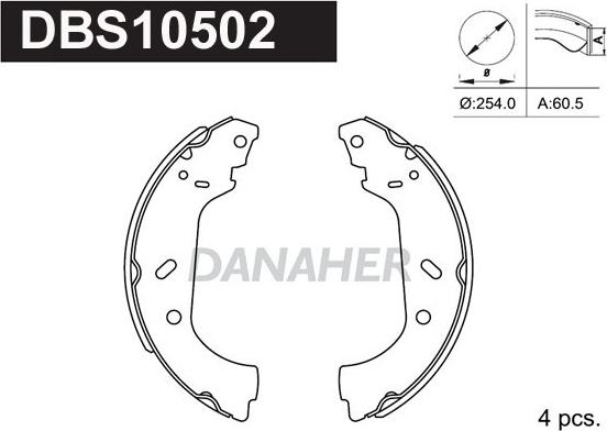 Danaher DBS10502 - Brake Shoe Set autospares.lv