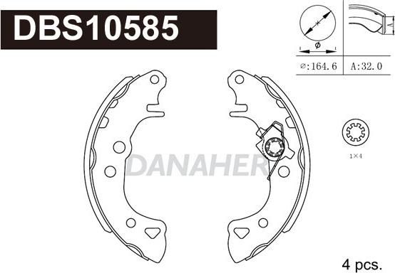 Danaher DBS10585 - Brake Shoe Set autospares.lv