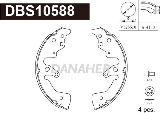 Danaher DBS10588 - Brake Shoe Set autospares.lv