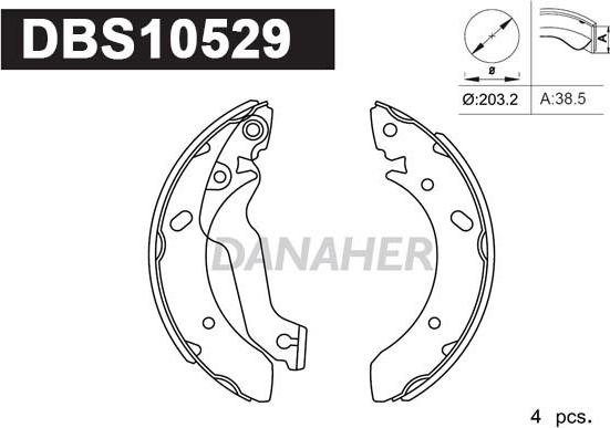 Danaher DBS10529 - Brake Shoe Set autospares.lv