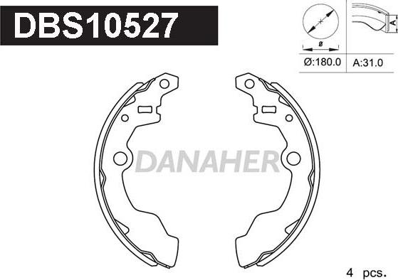 Danaher DBS10527 - Brake Shoe Set autospares.lv