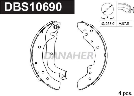 Danaher DBS10690 - Brake Shoe Set autospares.lv