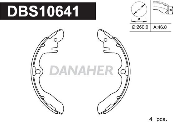 Danaher DBS10641 - Brake Shoe Set autospares.lv