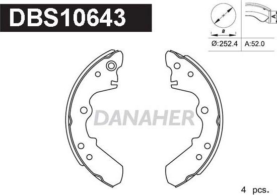 Danaher DBS10643 - Brake Shoe Set autospares.lv