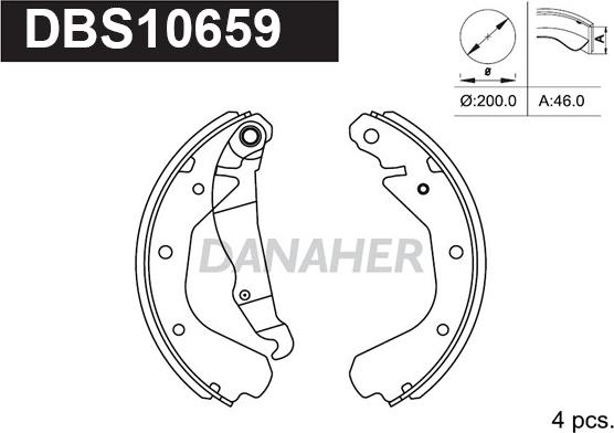 Danaher DBS10659 - Brake Shoe Set autospares.lv