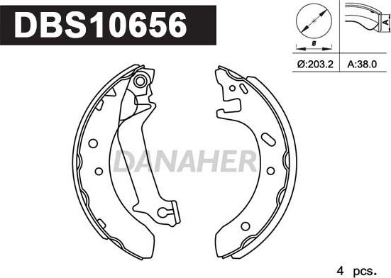 Danaher DBS10656 - Brake Shoe Set autospares.lv