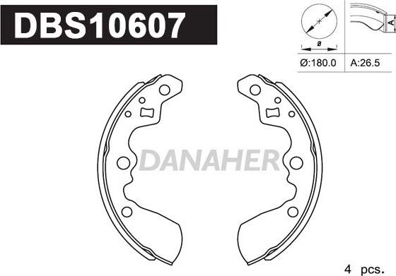 Danaher DBS10607 - Brake Shoe Set autospares.lv