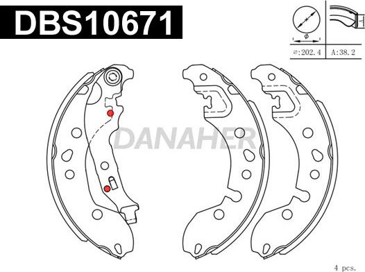 Danaher DBS10671 - Brake Shoe Set autospares.lv