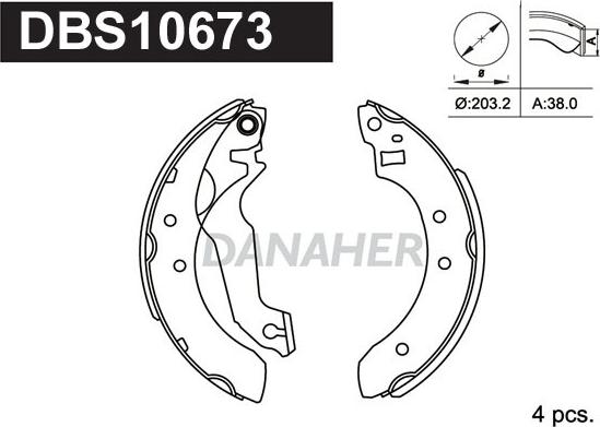 Danaher DBS10673 - Brake Shoe Set autospares.lv