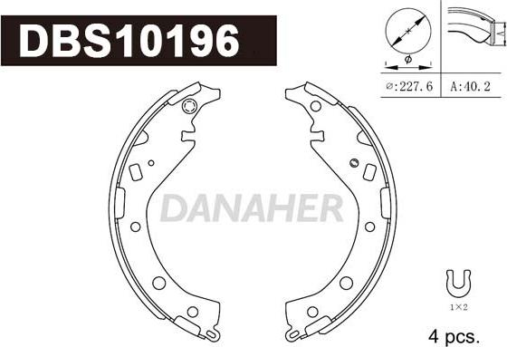 Danaher DBS10196 - Brake Shoe Set autospares.lv