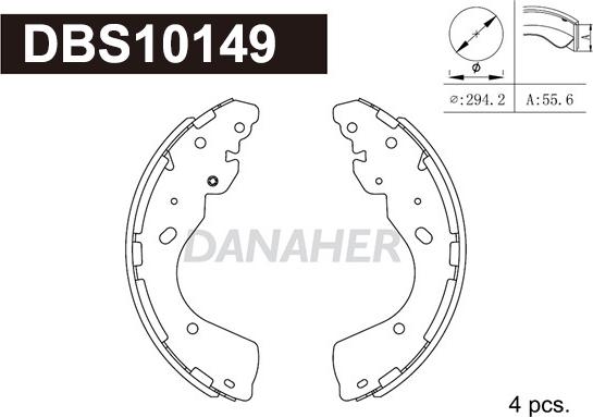 Danaher DBS10149 - Brake Shoe Set autospares.lv