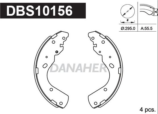 Danaher DBS10156 - Brake Shoe Set autospares.lv