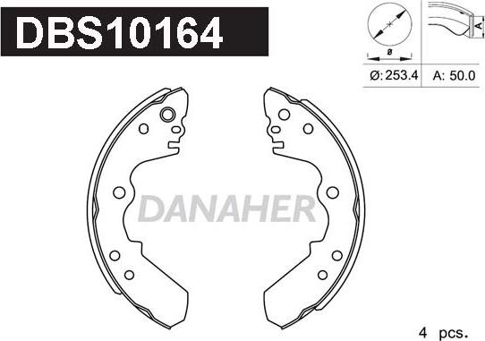 Danaher DBS10164 - Brake Shoe Set autospares.lv