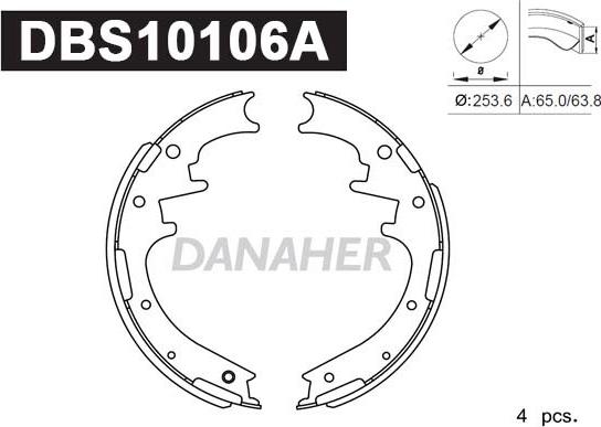 Danaher DBS10106A - Brake Shoe Set autospares.lv