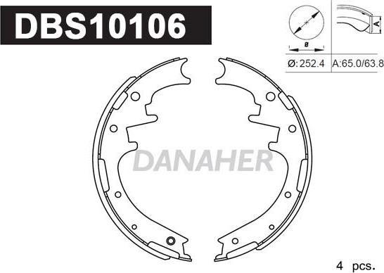 Danaher DBS10106 - Brake Shoe Set autospares.lv