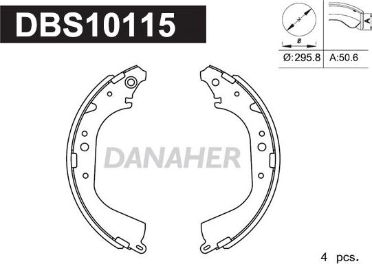Danaher DBS10115 - Brake Shoe Set autospares.lv