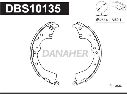 Danaher DBS10135 - Brake Shoe Set autospares.lv