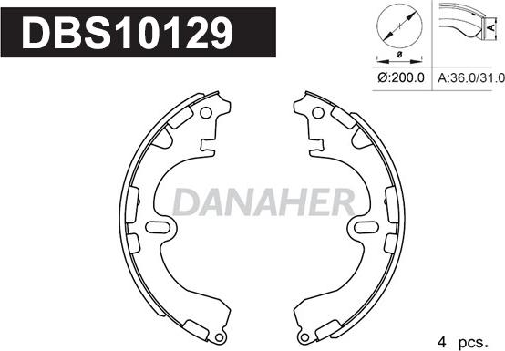 Danaher DBS10129 - Brake Shoe Set autospares.lv