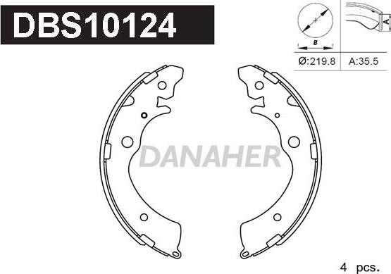 Danaher DBS10124 - Brake Shoe Set autospares.lv