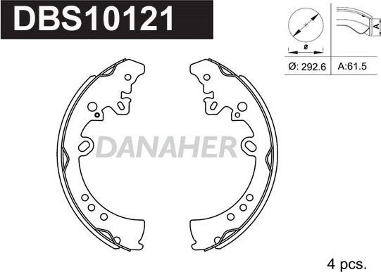 Danaher DBS10121 - Brake Shoe Set autospares.lv