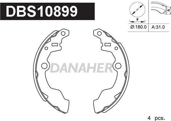 Danaher DBS10899 - Brake Shoe Set autospares.lv