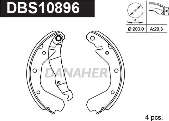 Danaher DBS10896 - Brake Shoe Set autospares.lv