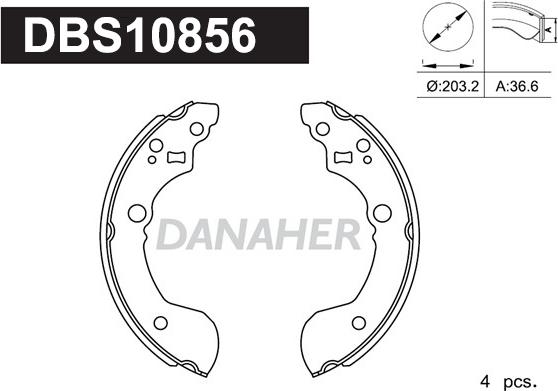 Danaher DBS10856 - Brake Shoe Set autospares.lv