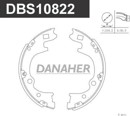 Danaher DBS10822 - Brake Shoe Set autospares.lv