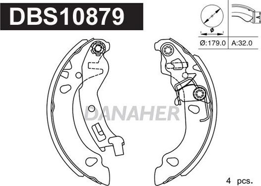 Danaher DBS10879 - Brake Shoe Set autospares.lv