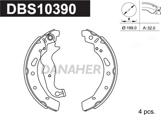 Danaher DBS10390 - Brake Shoe Set autospares.lv