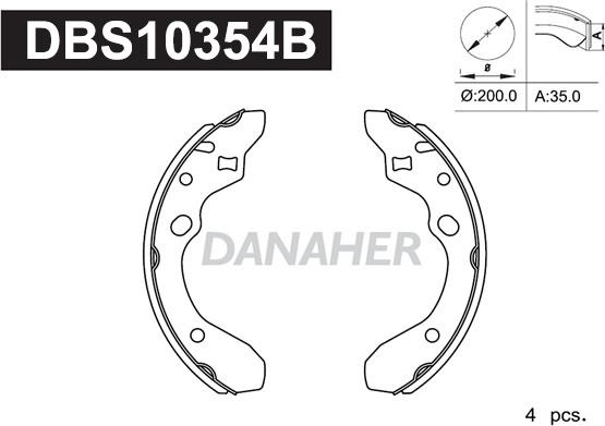 Danaher DBS10354B - Brake Shoe Set autospares.lv